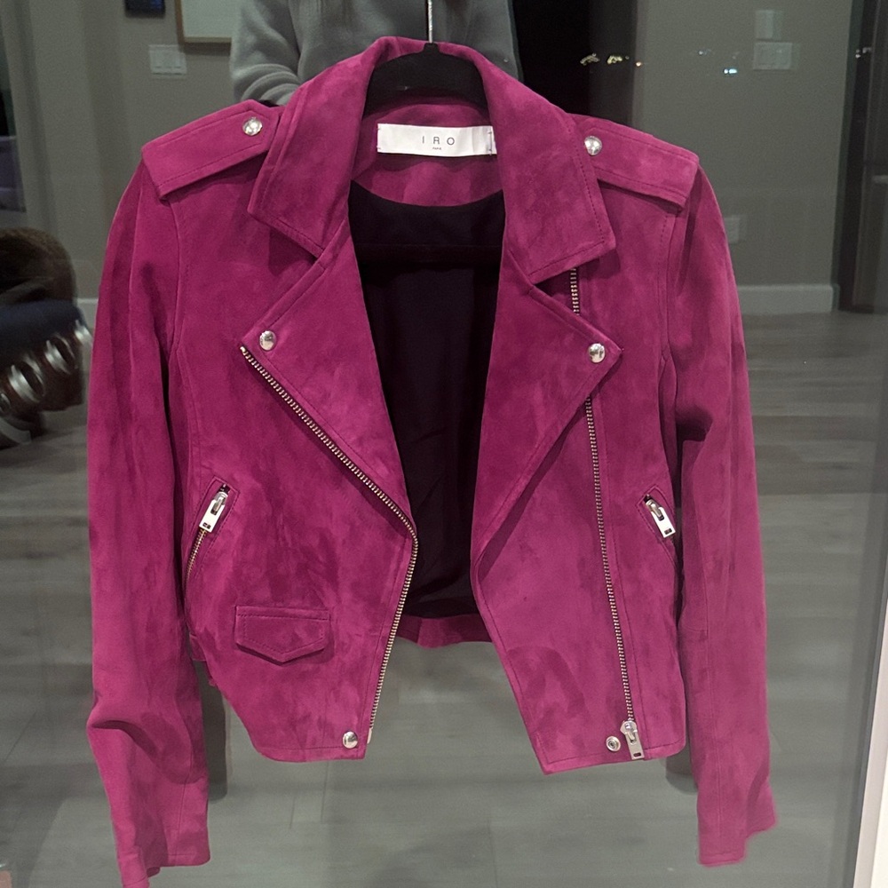 Women's Suede IRO Jacket - Fuchsia